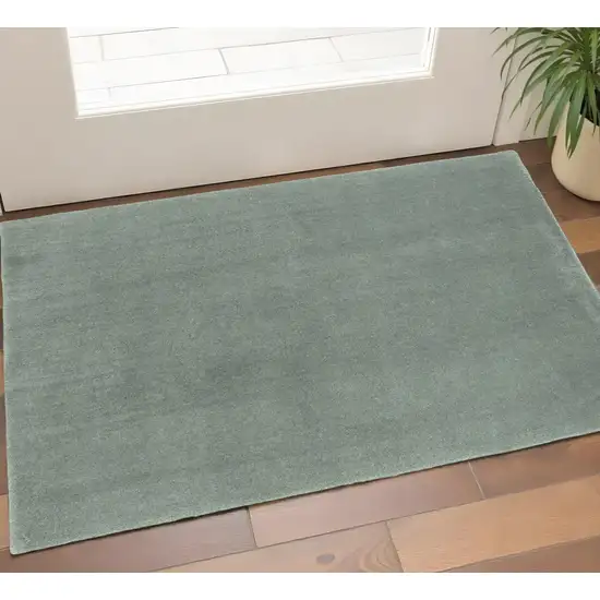 Slate Blue Hand Woven Area Rug Photo 1