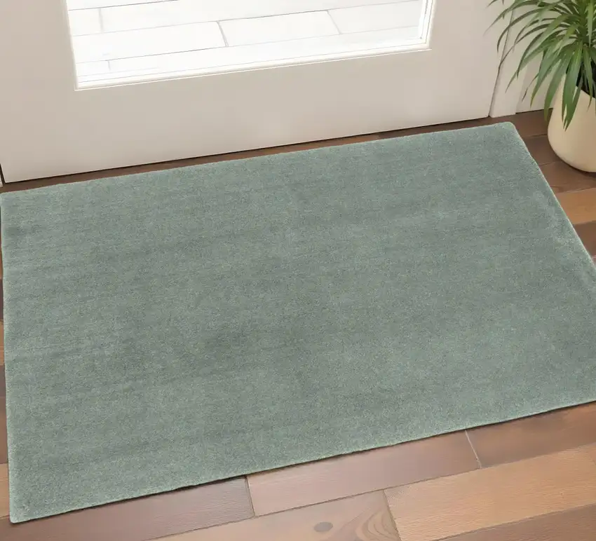 Slate Blue Hand Woven Area Rug Photo 1