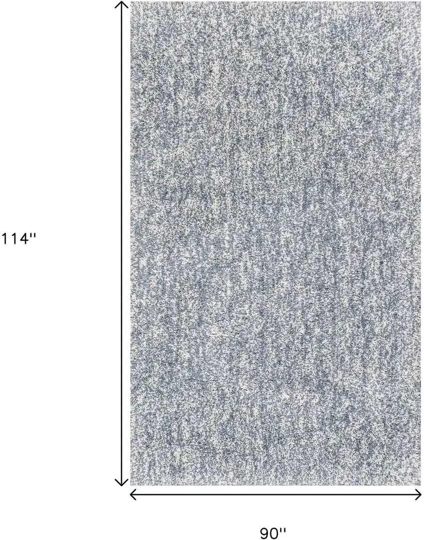 Slate Blue And Ivory Abstract Hand Woven Area Rug Photo 3