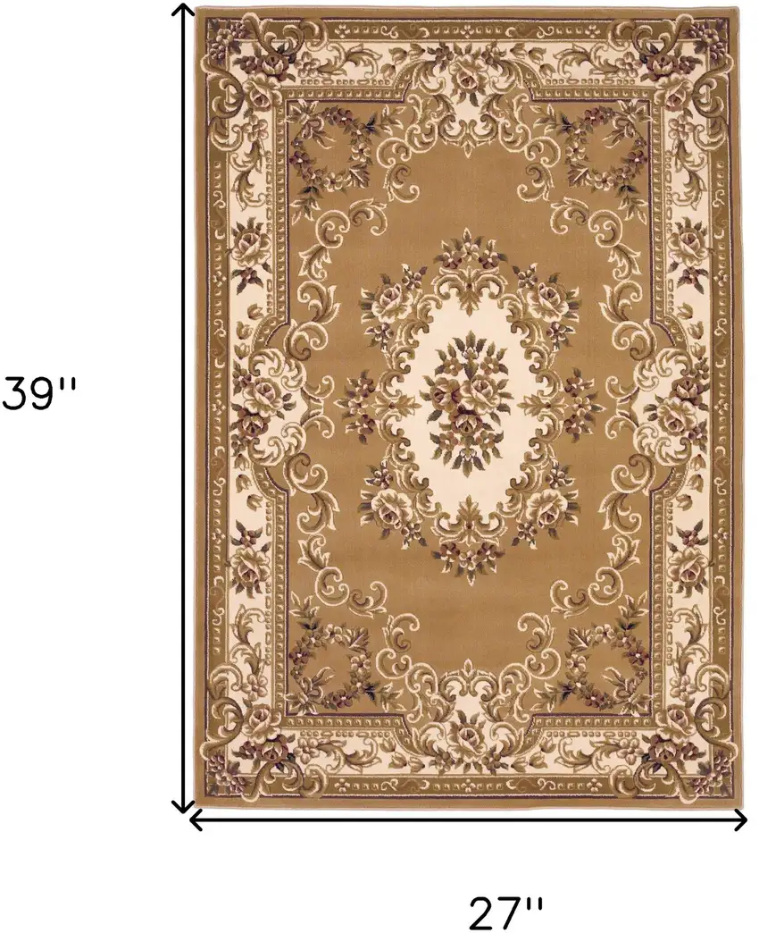 Polypropylene Beige Or Ivory Accent Rug Photo 8