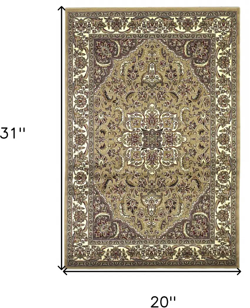 Polypropylene Beige or  Ivory Area Rug Photo 6
