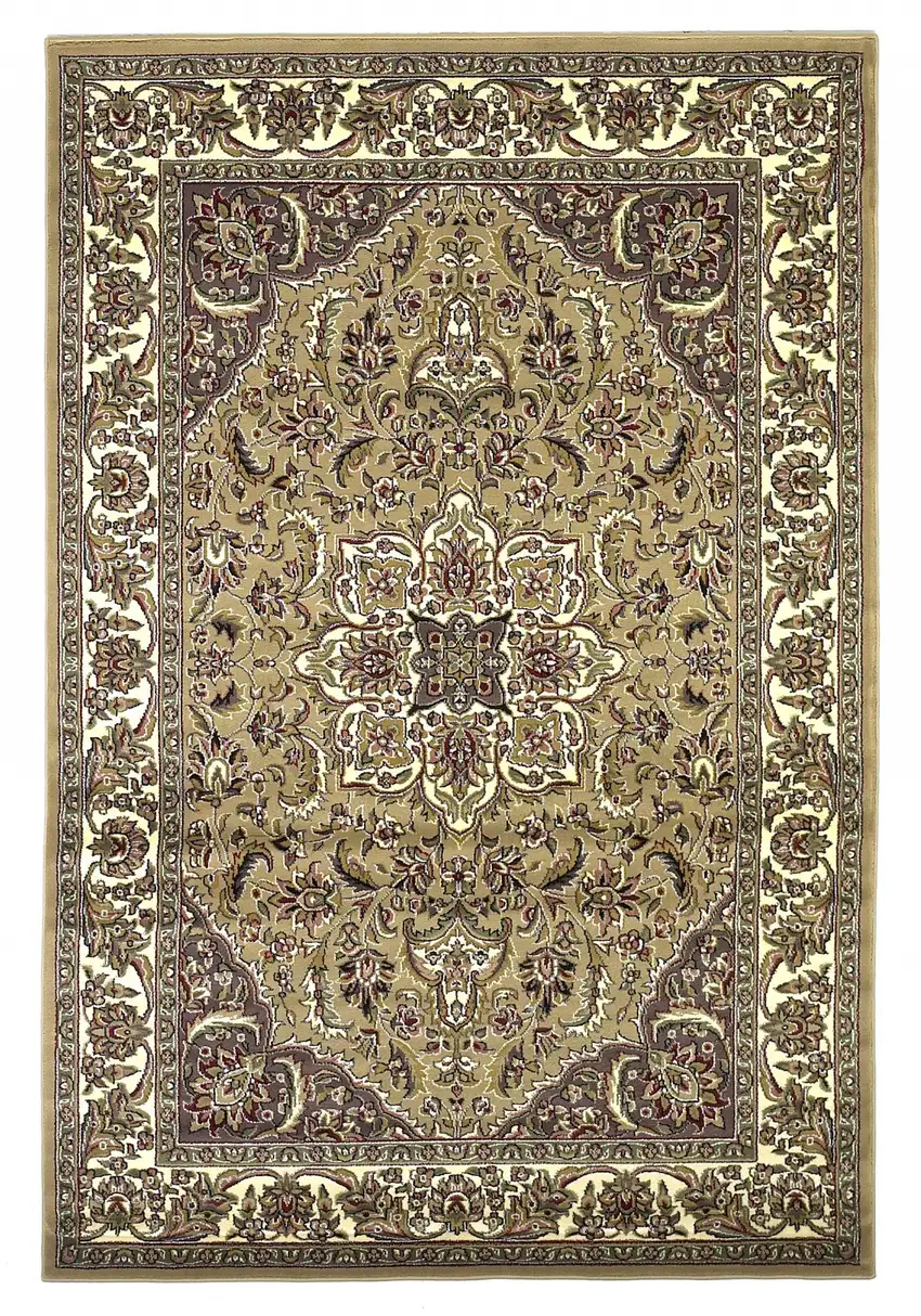 Polypropylene Beige or  Ivory Area Rug Photo 1