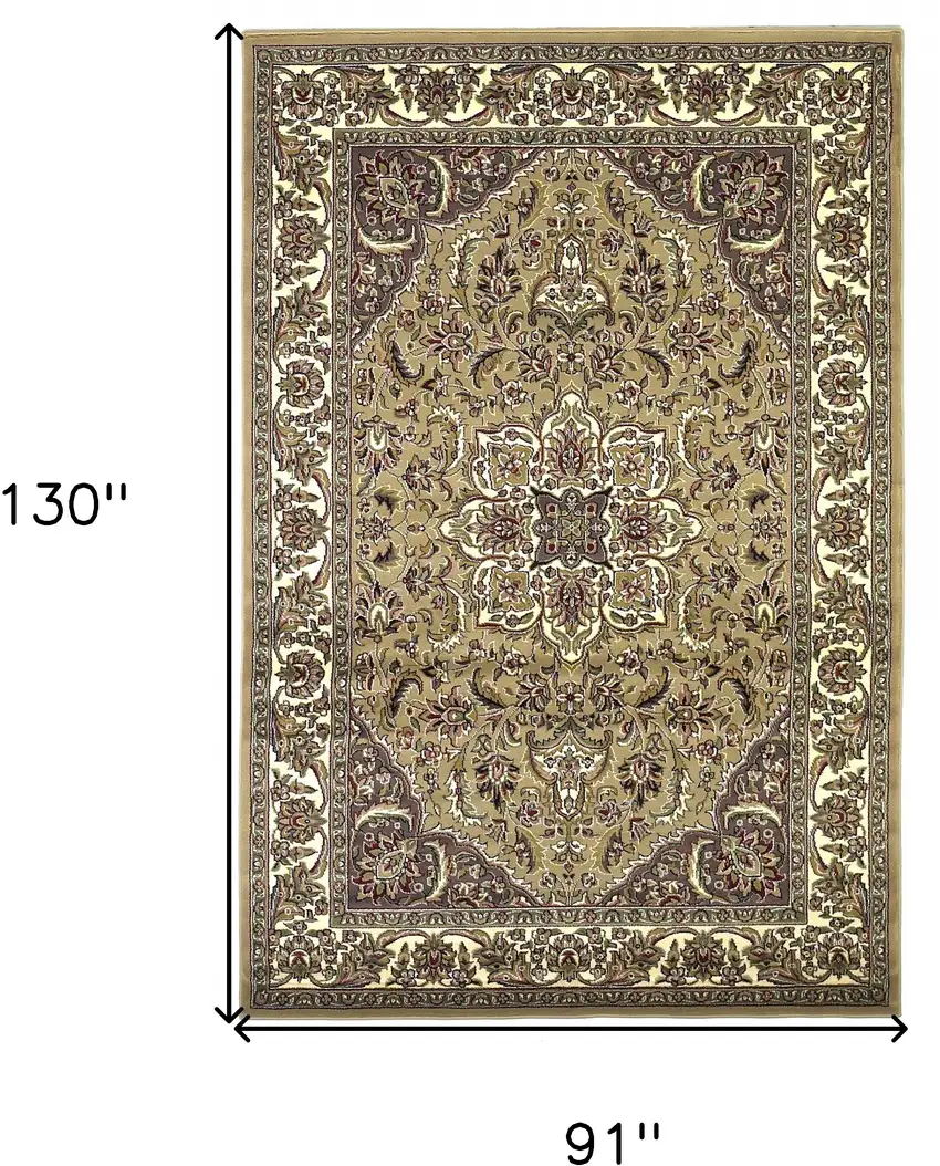 Polypropylene Beige Or  Ivory  Area Rug Photo 8