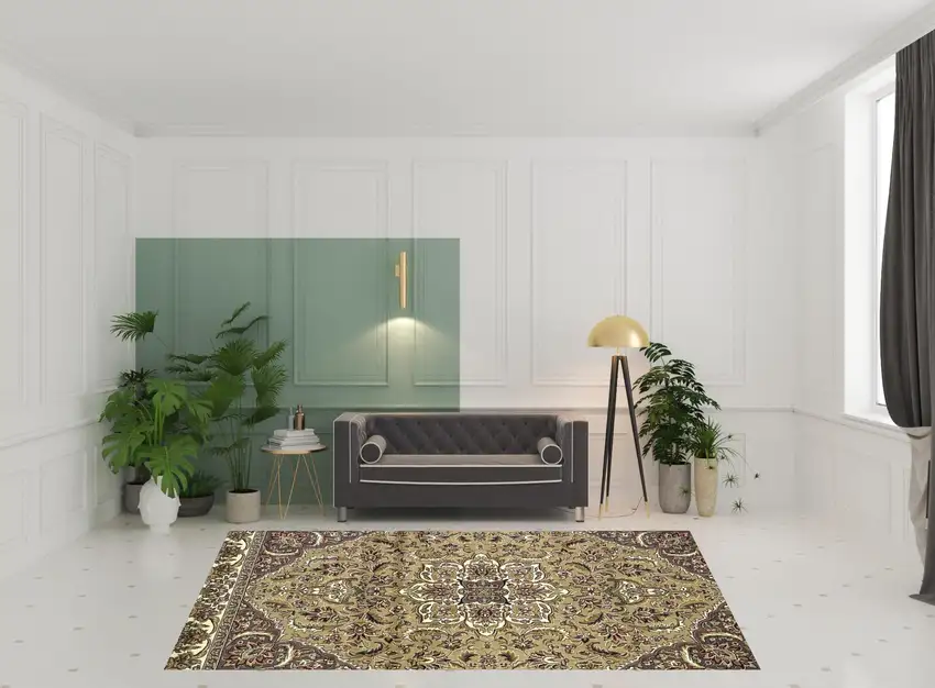 Polypropylene Beige Or  Ivory  Area Rug Photo 2