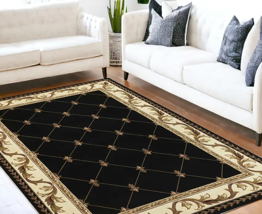 Polypropylene Black Area Rug Photo 1