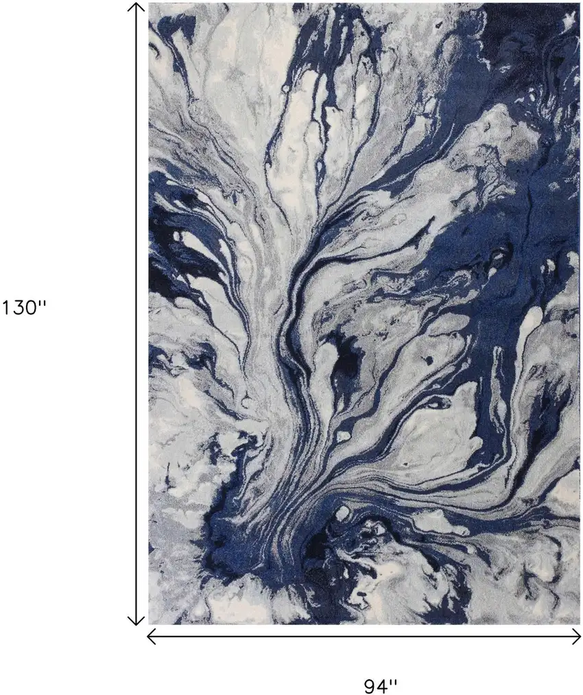 Blue Gray And Ivory Abstract Area Rug Photo 9