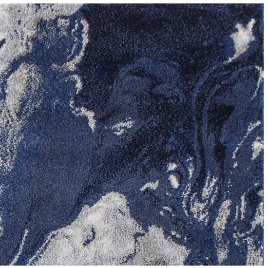 Blue Gray And Ivory Abstract Area Rug Photo 4