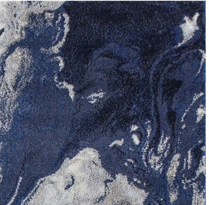 Blue Gray And Ivory Abstract Area Rug Photo 4