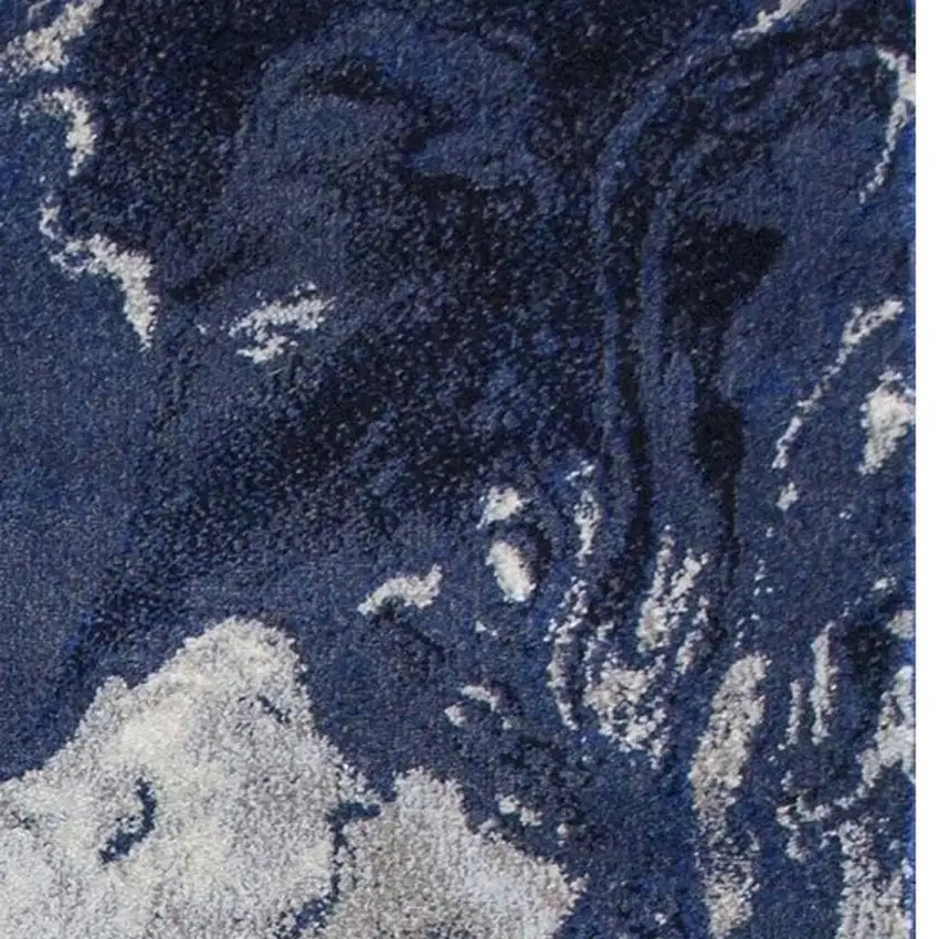 Blue Gray And Ivory Abstract Area Rug Photo 3