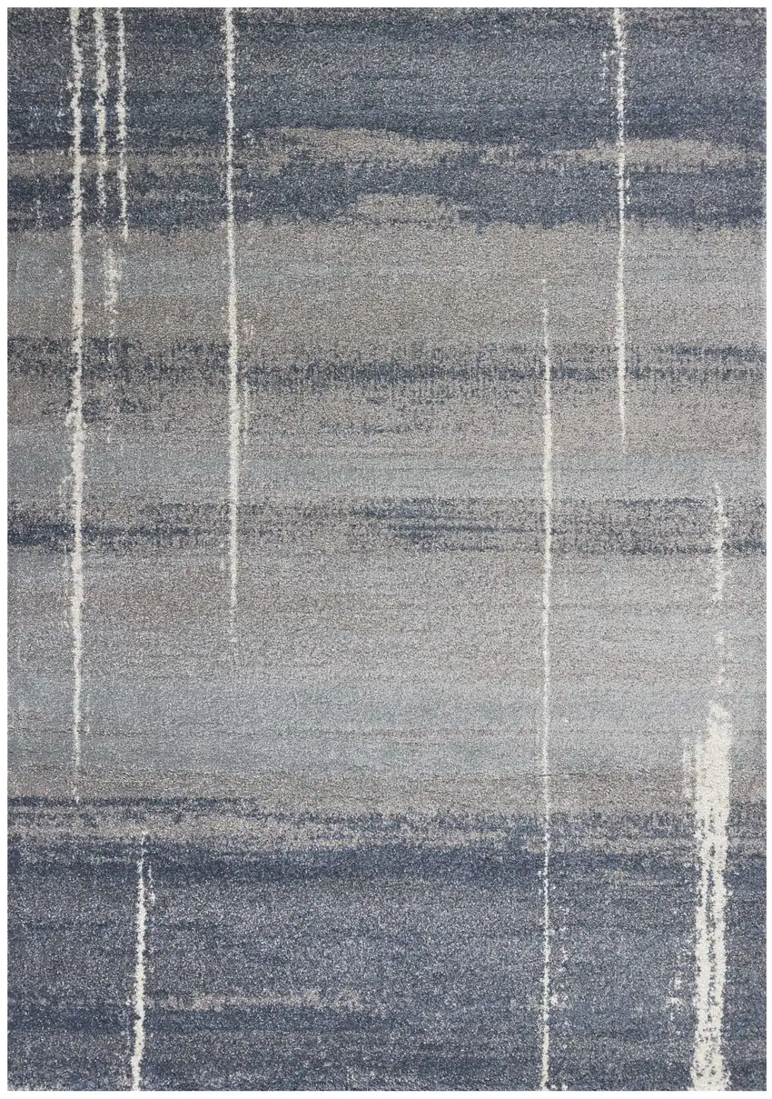 Blue And Gray Abstract Area Rug Photo 2