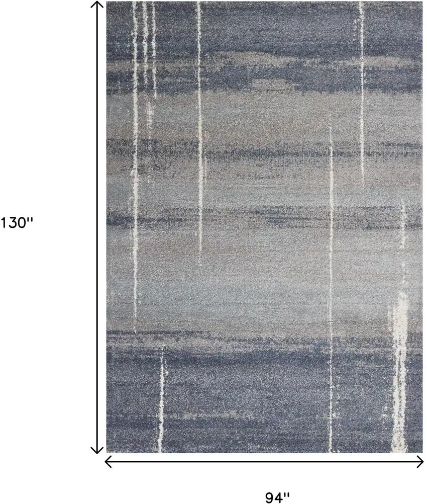 Blue And Gray Abstract Area Rug Photo 3