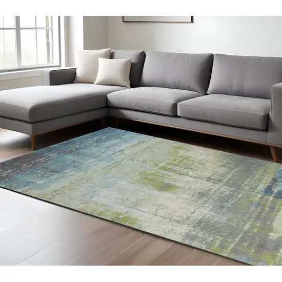 Blue and Green Area Rug Photo 1