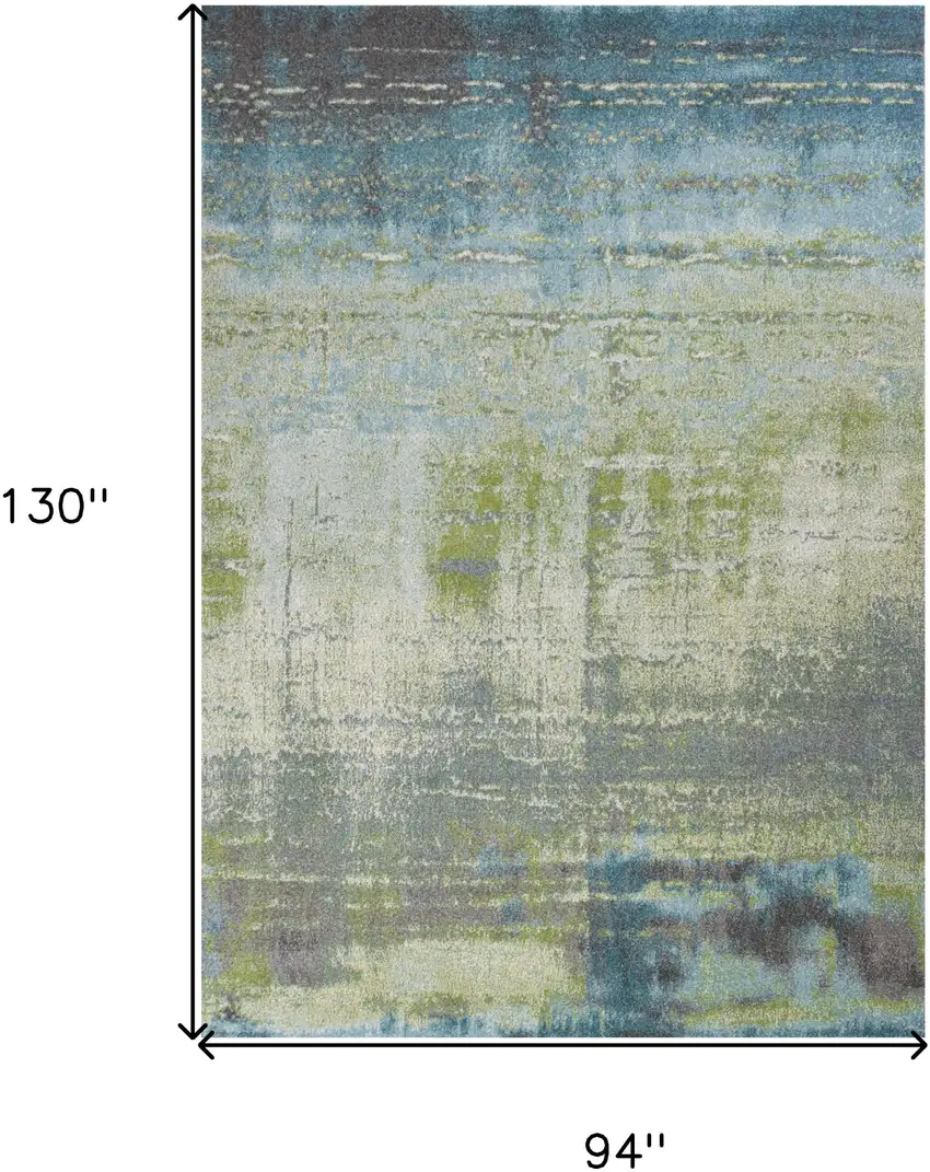 Polypropylene Blue Or  Green Area Rug Photo 3
