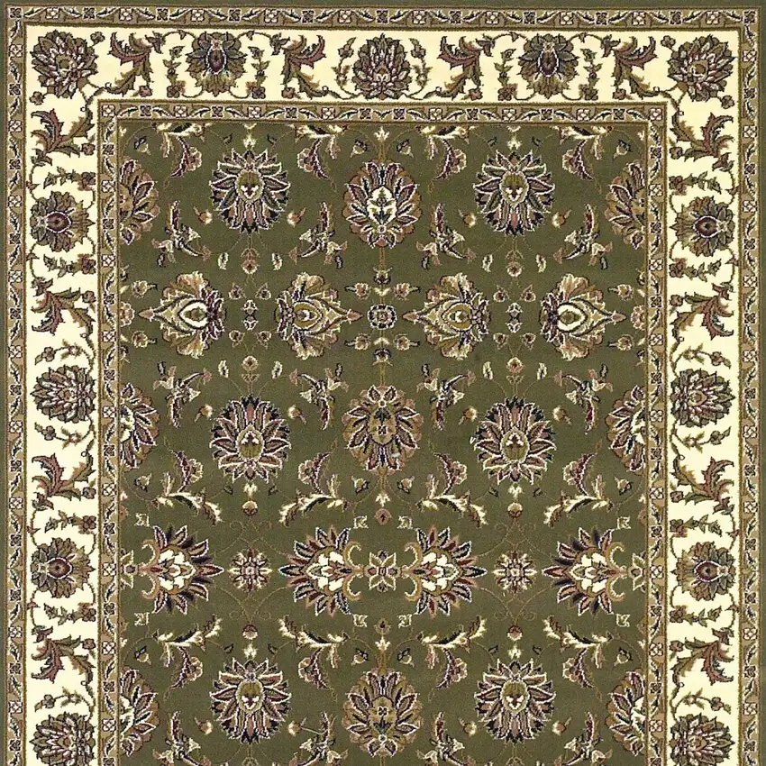 Polypropylene Green Or Ivory Accent Rug Photo 7