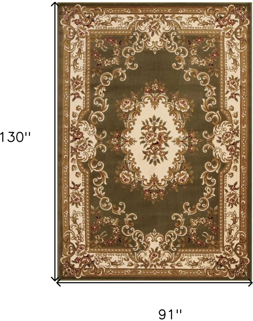 Polypropylene Greenor Ivory Area Rug Photo 8