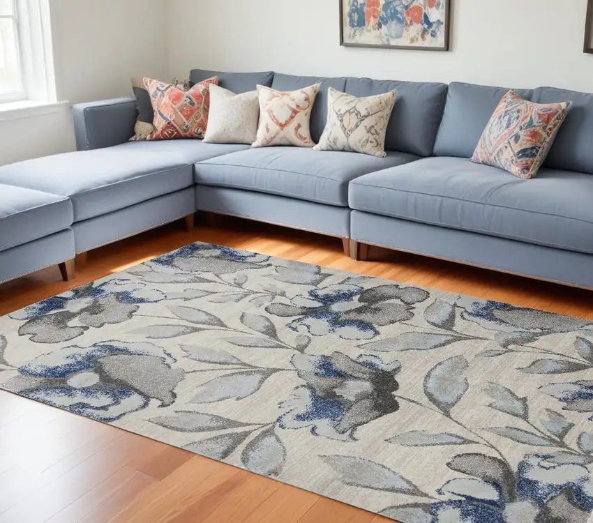 Blue and Gray Area Rug Photo 1