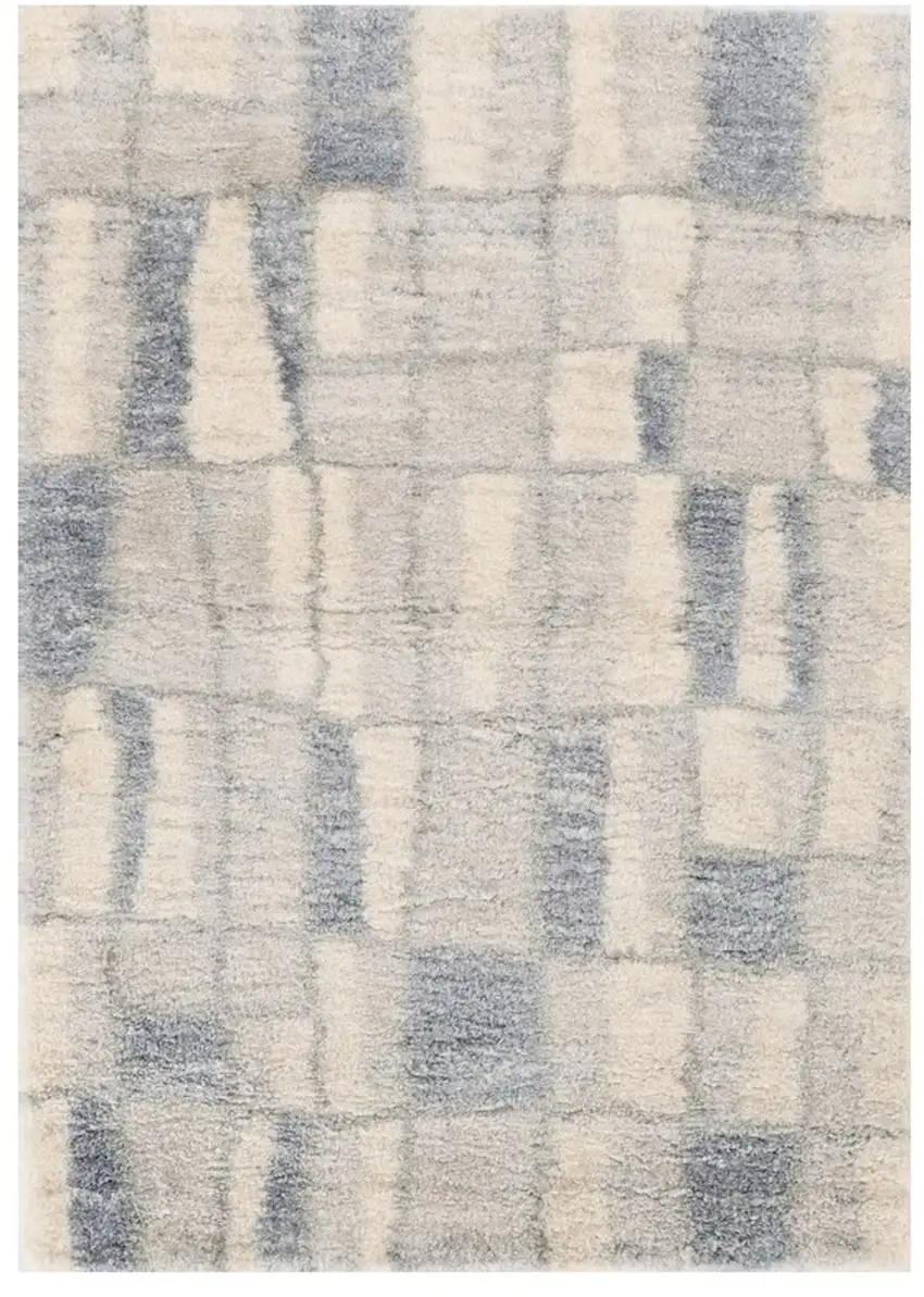Ivory and Blue Area Rug Photo 2