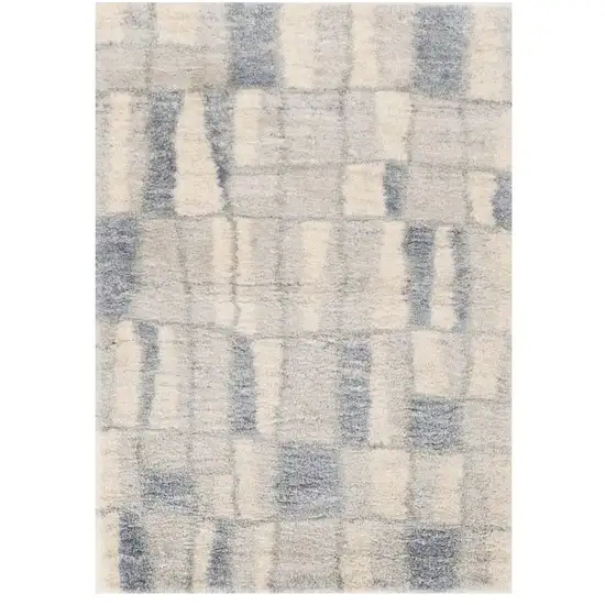 Ivory and Blue Area Rug Photo 2