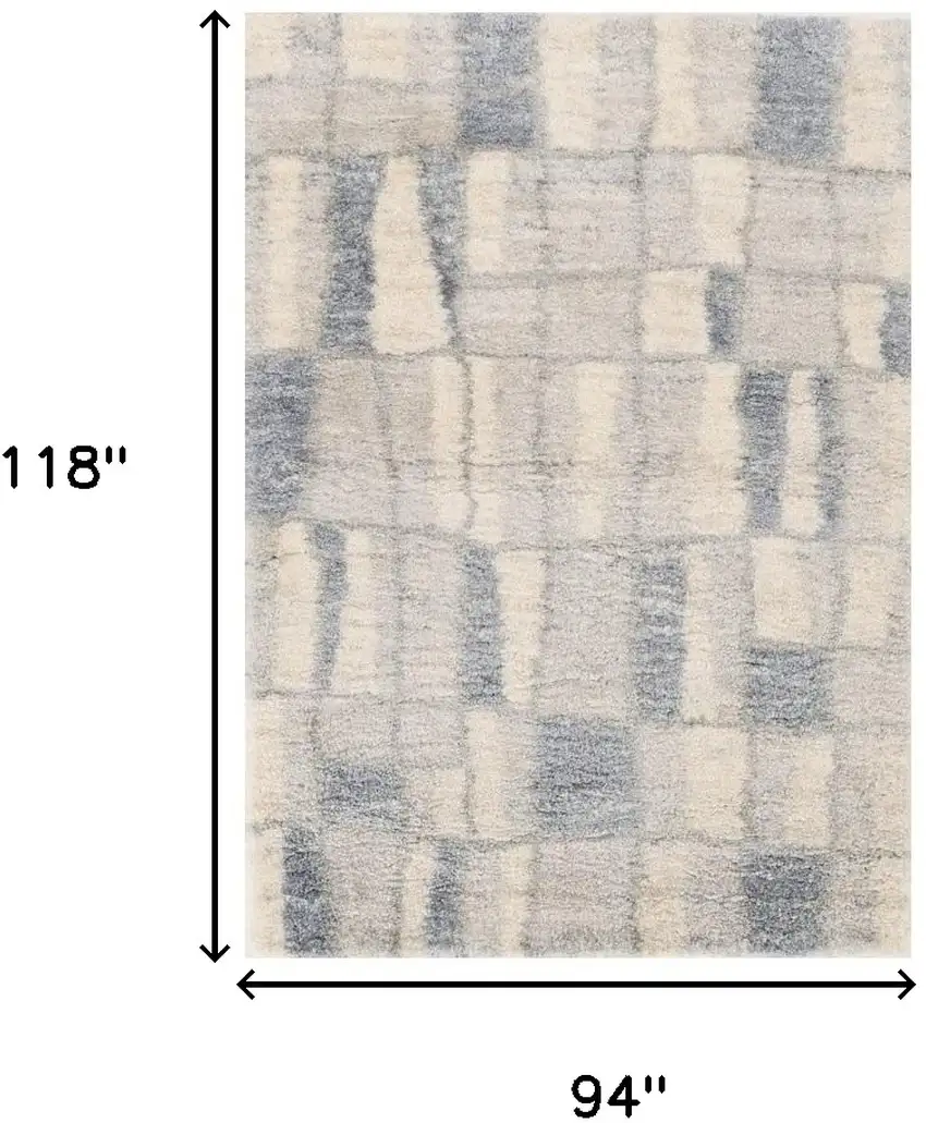 Ivory and Blue Area Rug Photo 3