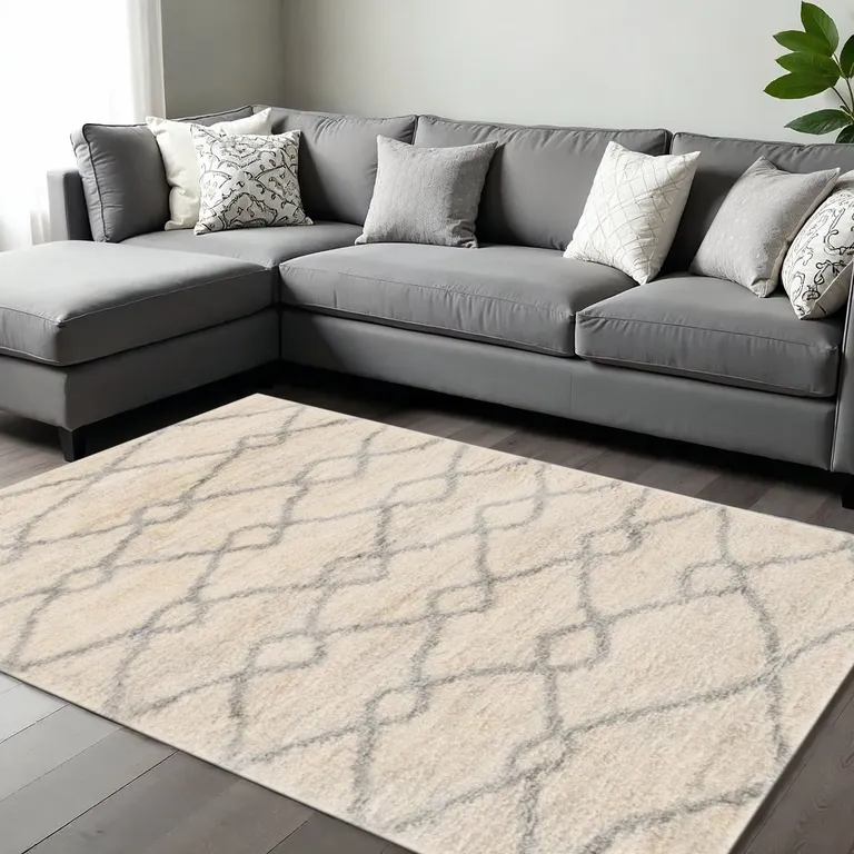 Polypropylene Ivory or Grey Area Rug Photo 5