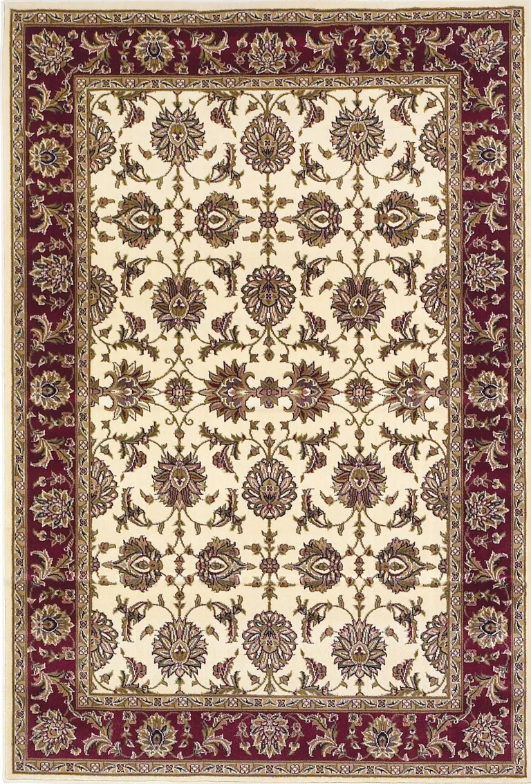 Polypropylene Ivory or Red Accent Rug Photo 2