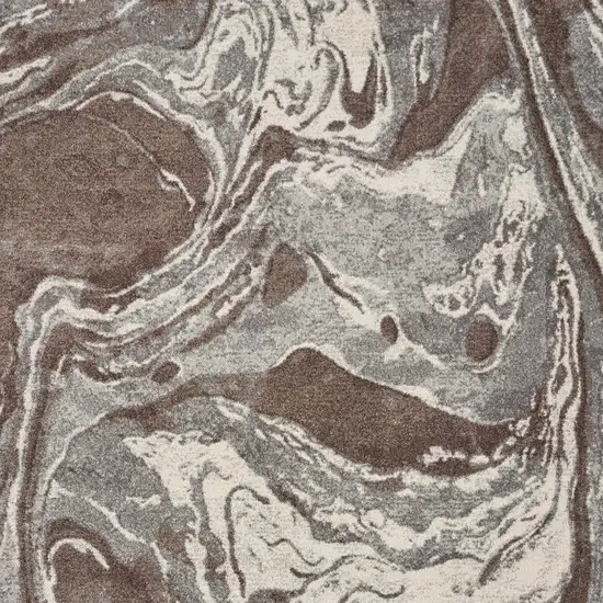 Brown And Ivory Abstract Area Rug Photo 4