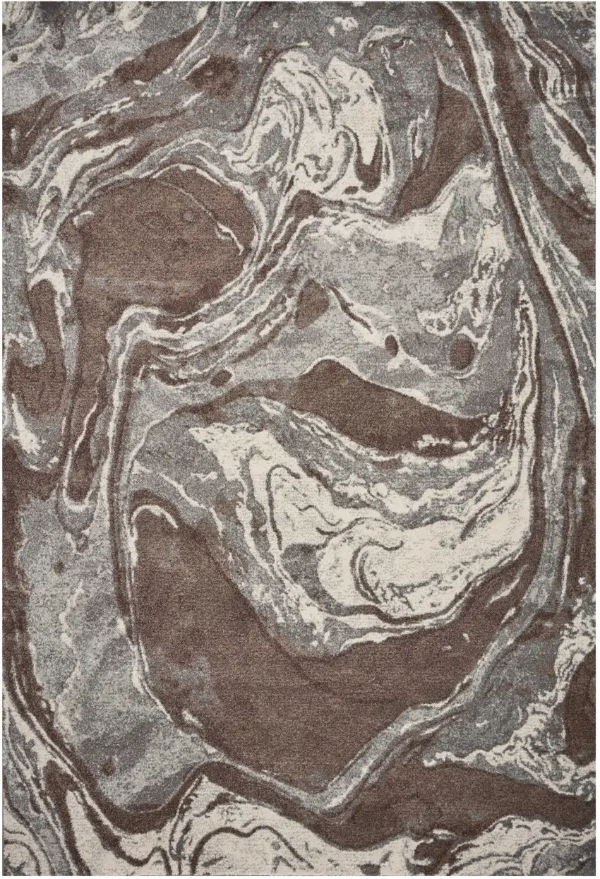 Brown And Ivory Abstract Area Rug Photo 2