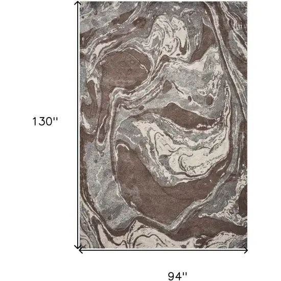 Brown And Ivory Abstract Area Rug Photo 3