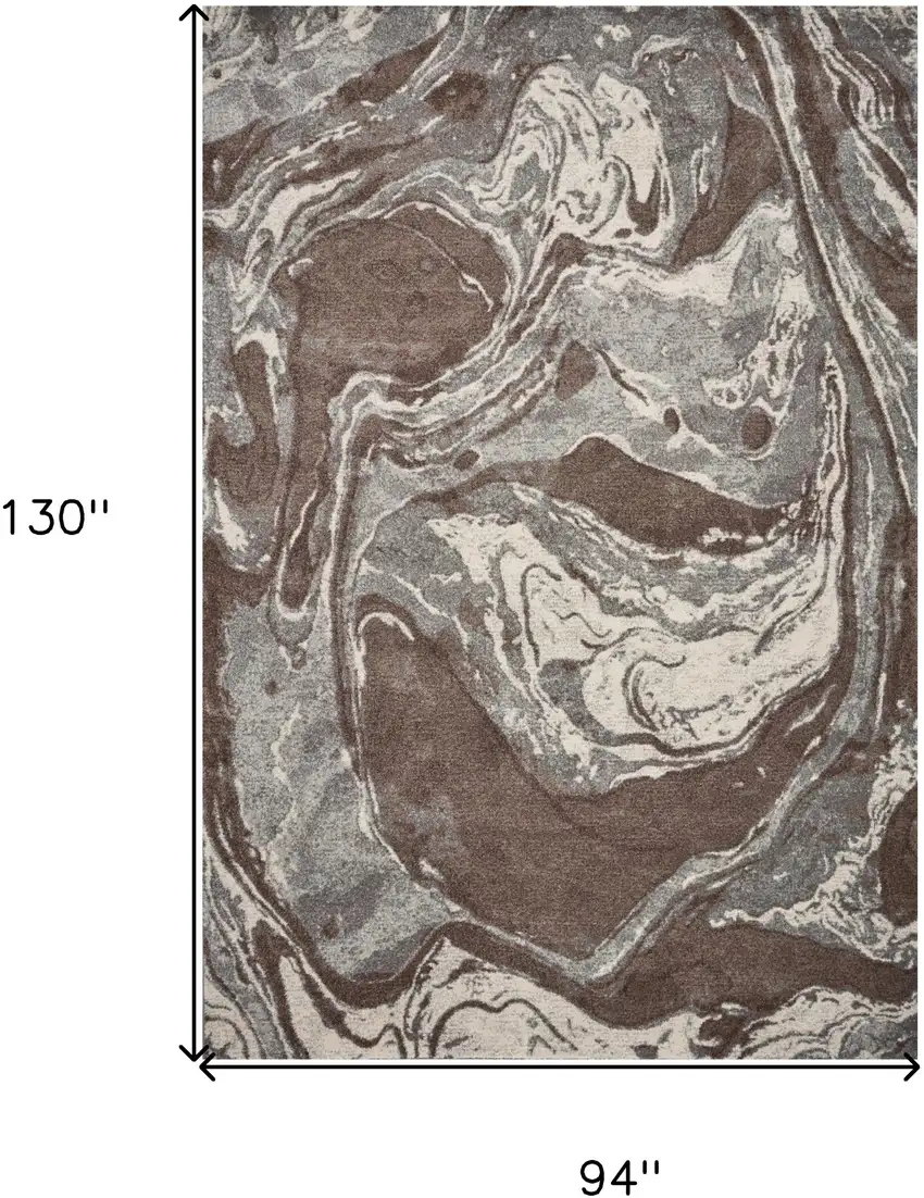 Brown And Ivory Abstract Area Rug Photo 3