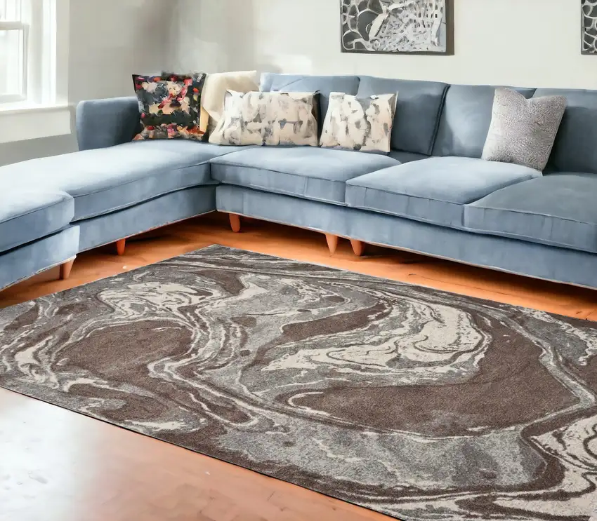 Polypropylene Mocha Area Rug Photo 1