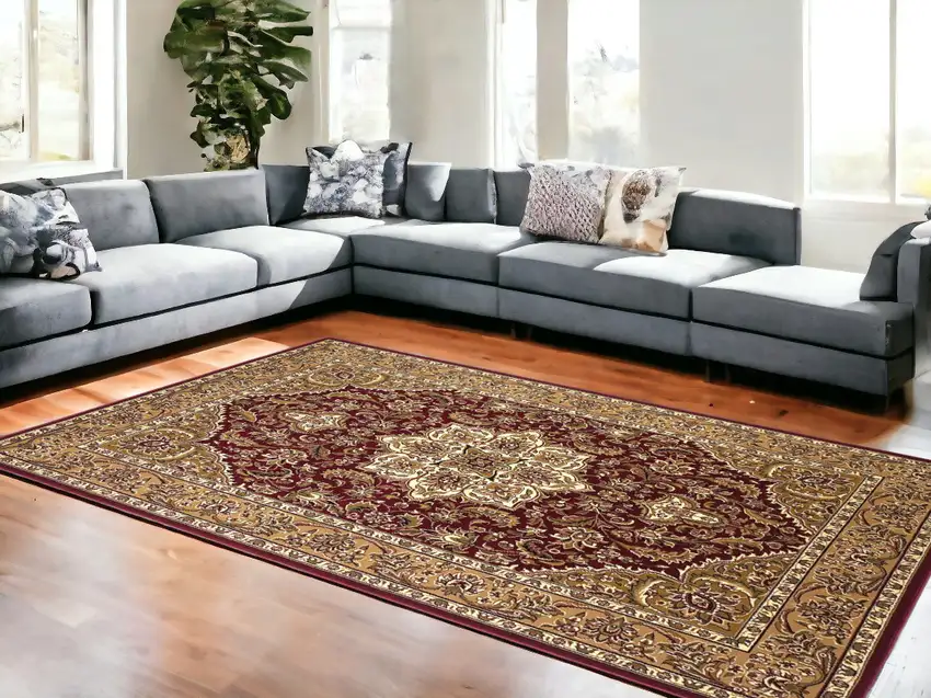 Polypropylene Red Or  Beige Area Rug Photo 2