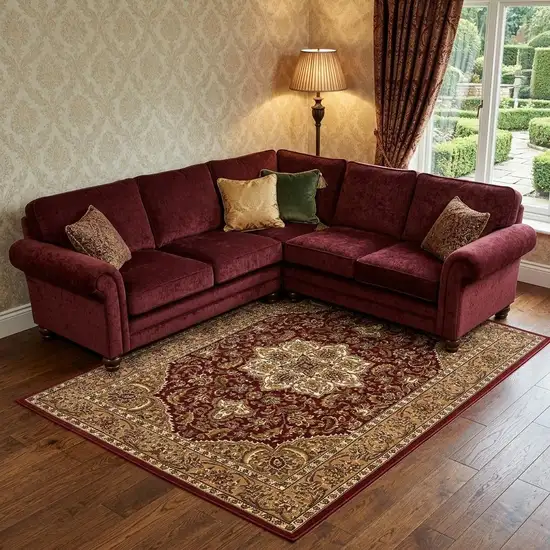 Polypropylene Red Or  Beige Area Rug Photo 1