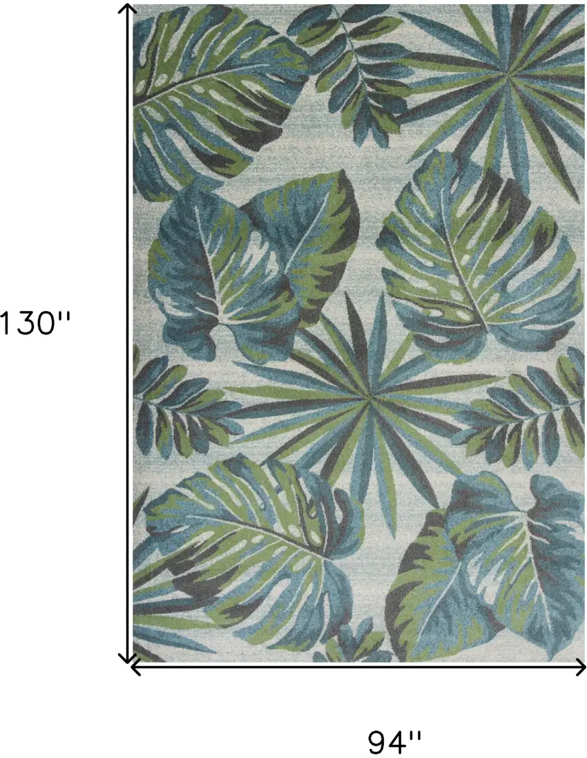 Polypropylene Teal Or  Green Area Rug Photo 9