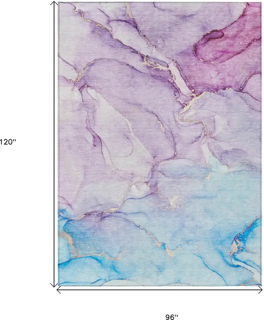 Purple Abstract Washable Indoor Outdoor Area Rug Photo 3