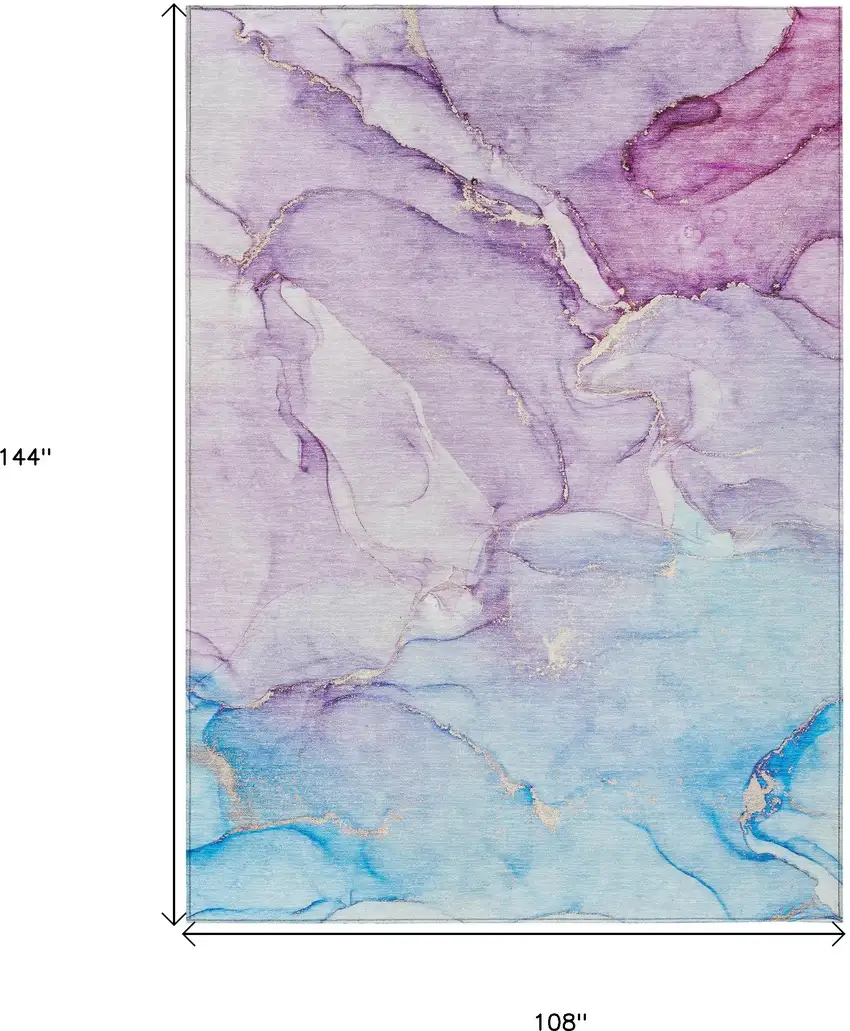 Purple Abstract Washable Indoor Outdoor Area Rug Photo 3