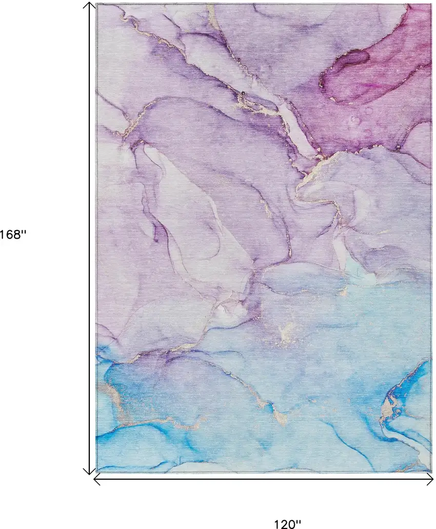 Purple Abstract Washable Indoor Outdoor Area Rug Photo 3