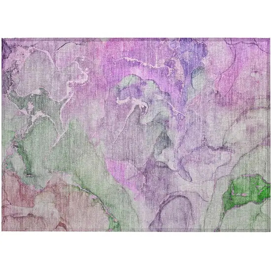 Purple Abstract Washable Non Skid Indoor Outdoor Area Rug Photo 2