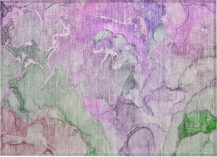 Purple Abstract Washable Non Skid Indoor Outdoor Area Rug Photo 2