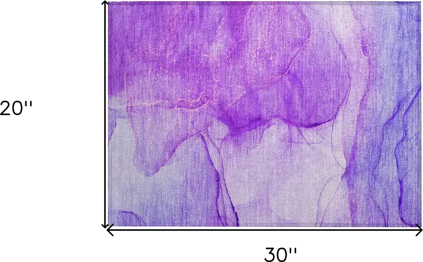 Purple Abstract Washable Non Skid Indoor Outdoor Area Rug Photo 3