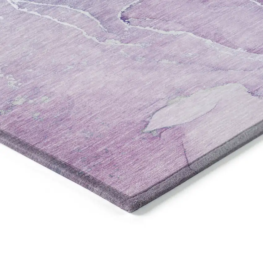Purple Abstract Washable Non Skid Indoor Outdoor Area Rug Photo 5