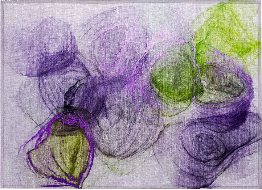 Purple Abstract Washable Non Skid Indoor Outdoor Area Rug Photo 2