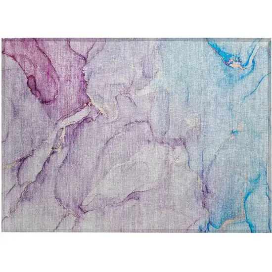 Purple Abstract Washable Non Skid Indoor Outdoor Area Rug Photo 2