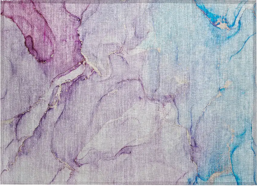 Purple Abstract Washable Non Skid Indoor Outdoor Area Rug Photo 2