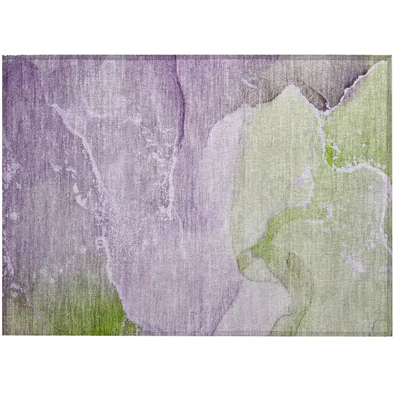 Purple Abstract Washable Non Skid Indoor Outdoor Area Rug Photo 2