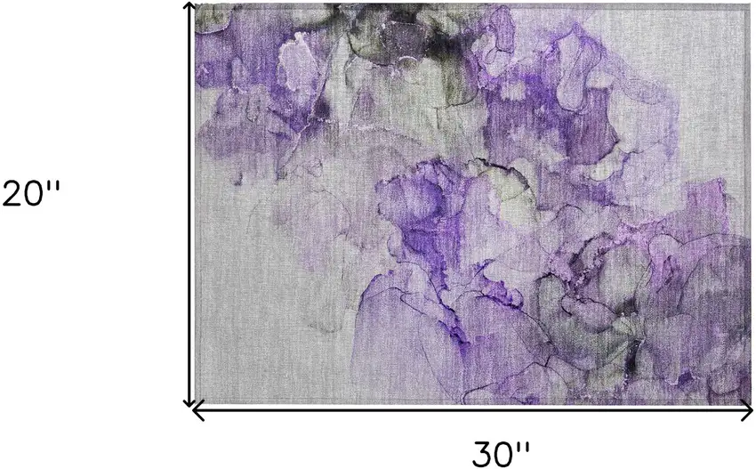 Purple Abstract Washable Non Skid Indoor Outdoor Area Rug Photo 3