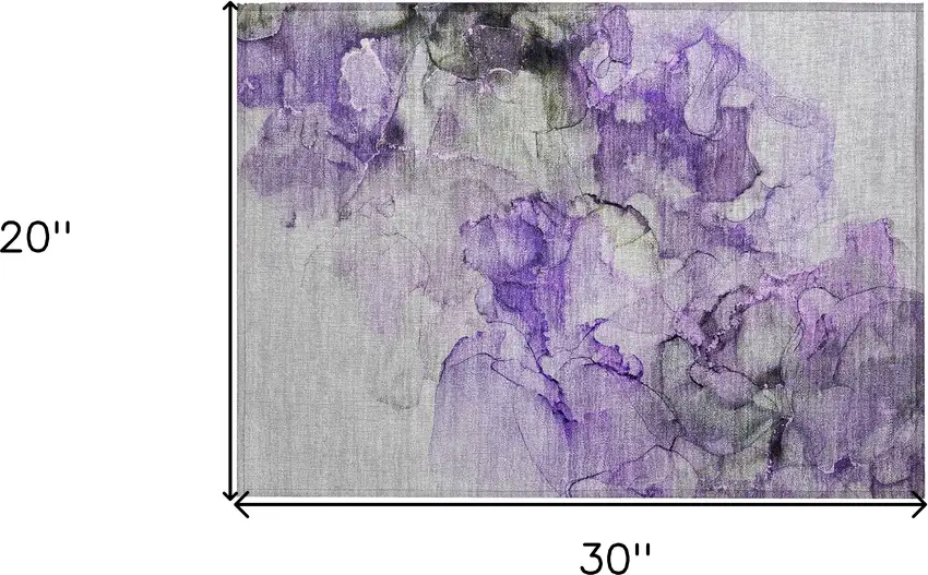 Purple Abstract Washable Non Skid Indoor Outdoor Area Rug Photo 3