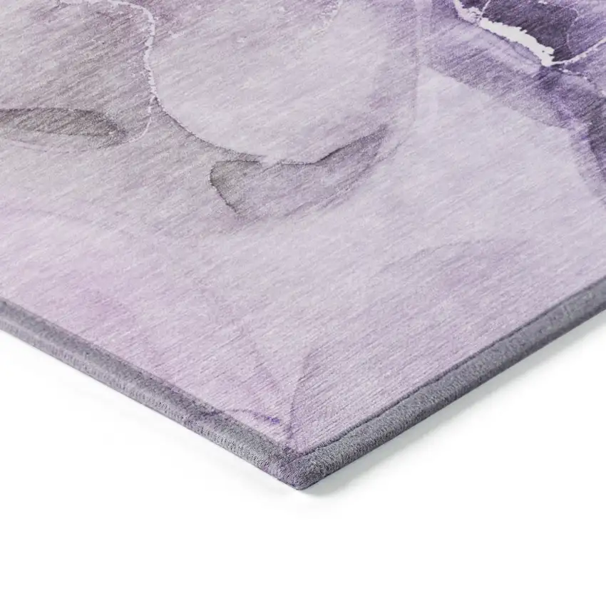 Purple and Green Abstract Washable Indoor Outdoor Area Rug Photo 5