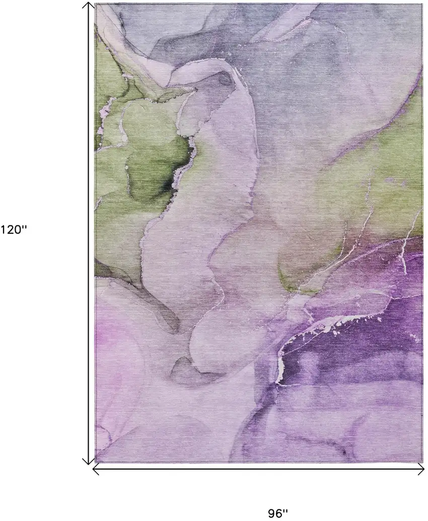 Purple Abstract Washable Non Skid Indoor Outdoor Area Rug Photo 3