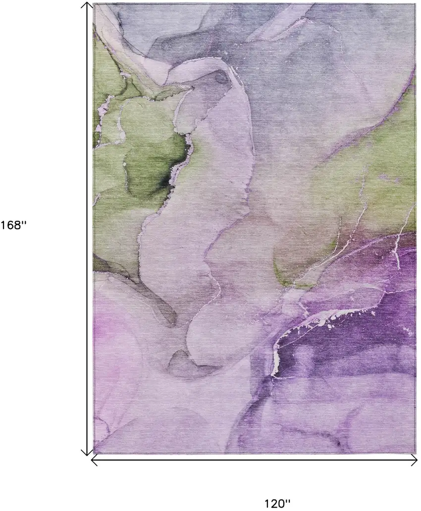 Purple Abstract Washable Non Skid Indoor Outdoor Area Rug Photo 3