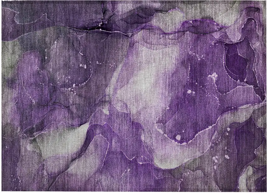 Purple Abstract Washable Non Skid Indoor Outdoor Area Rug Photo 2
